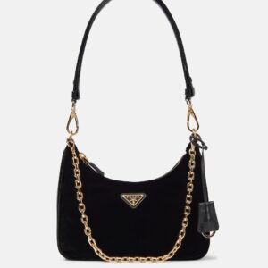 Re-Edition Small velvet shoulder bag