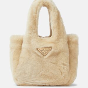 Mini shearling tote bag