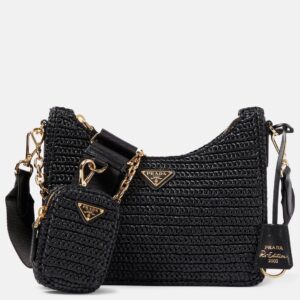 Small crochet raffia shoulder bag