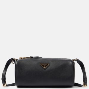 Mini logo leather shoulder bag
