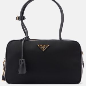Re-nylon leather shoulder bag