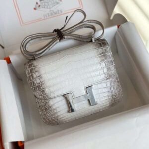 Hermes Constance Himalaya Imported Crocodile Leather Like Auth Handbags 19cm