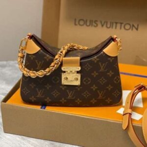 Louis Vuitton LV Twinny Monogram Fake Handbags With Lock Gold 29x19x9cm