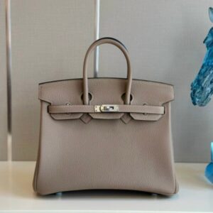 Hermes Birkin Phw Like Auth Togo Skin Grey Woman’s Handbags 25cm