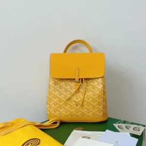 Goyard Mini Backpack Super Fake Yellow Monogram Pattern 23x19cm