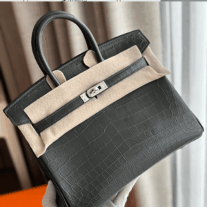 Hermes Birkin Like Auth Imported Leather Handbags Grey 25cm
