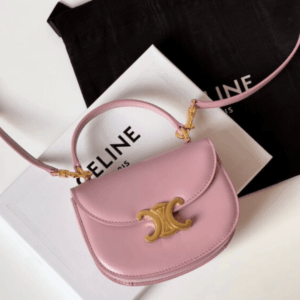 Celine Mini Handle Crossbody Fake Handbag Pink 15.5x11cm