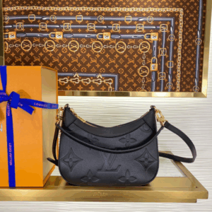 Louis Vuitton LV Bagatelle Monogram Black Fake Handbags 24x18cm