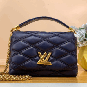 Louis Vuitton LV Go-14 Super Fake Handbags Dark Blue 23cm