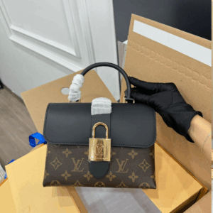 Louis Vuitton LV Locky BB Monogram Mix Black Brown Fake Handbags 20×7.5x16cm
