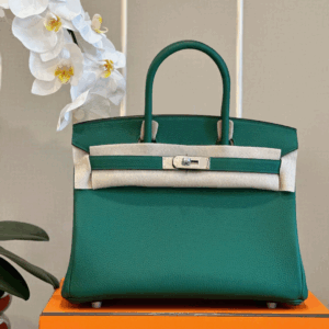 Hermes Birkin Phw Togo Woman’s Green Fake Handbags Lock Silver 30cm