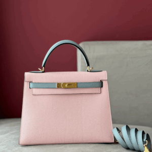Hermes Kelly Replica 1:1 Mix Grey Pink Handbags Woman’s 28cm