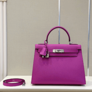 Hermes Kelly Replica 11 Handbags Purple Lock Silver 28cm