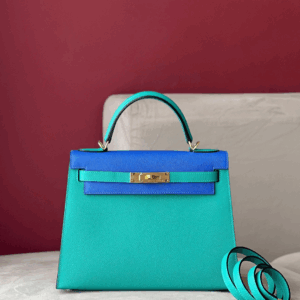 Hermes Kelly Woman’s Blue Like Auth Handbags 28cm