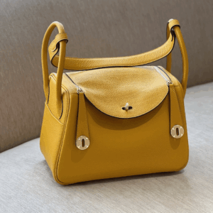 Hermes Lindy Super Fake 11 Woman’s Yellow Leather Handbags Size 26cm