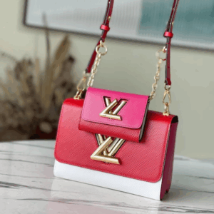 Louis Vuitton LV Twist Mix Pink Red Fake Handbags Cowhide Leather 24cm