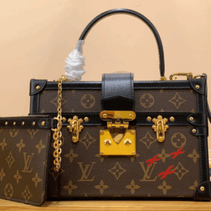 Louis Vuitton LV Petite Malle LV Monogram Pattern Like Auth Handbags 24x16x13cm