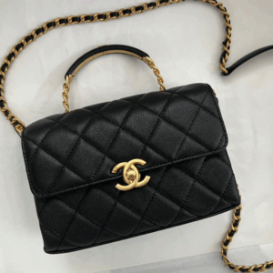 Chanel Handle Woman’s Super Fake 11 Handbags Demi Lock Gold With Leather 19cm