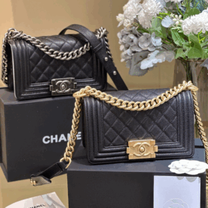 Chanel Super Fake 11 Handbag Boy Black Lock Gold Woman’s 20cm